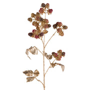 Aranyszínű mű szeder ág 78 cm magas, élethű bogyókkal és arany levelekkel.