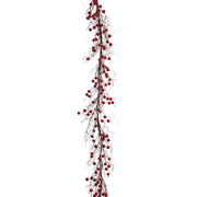 Bordó bogyókkal díszített, 130 cm hosszú rusztikus mű girland.