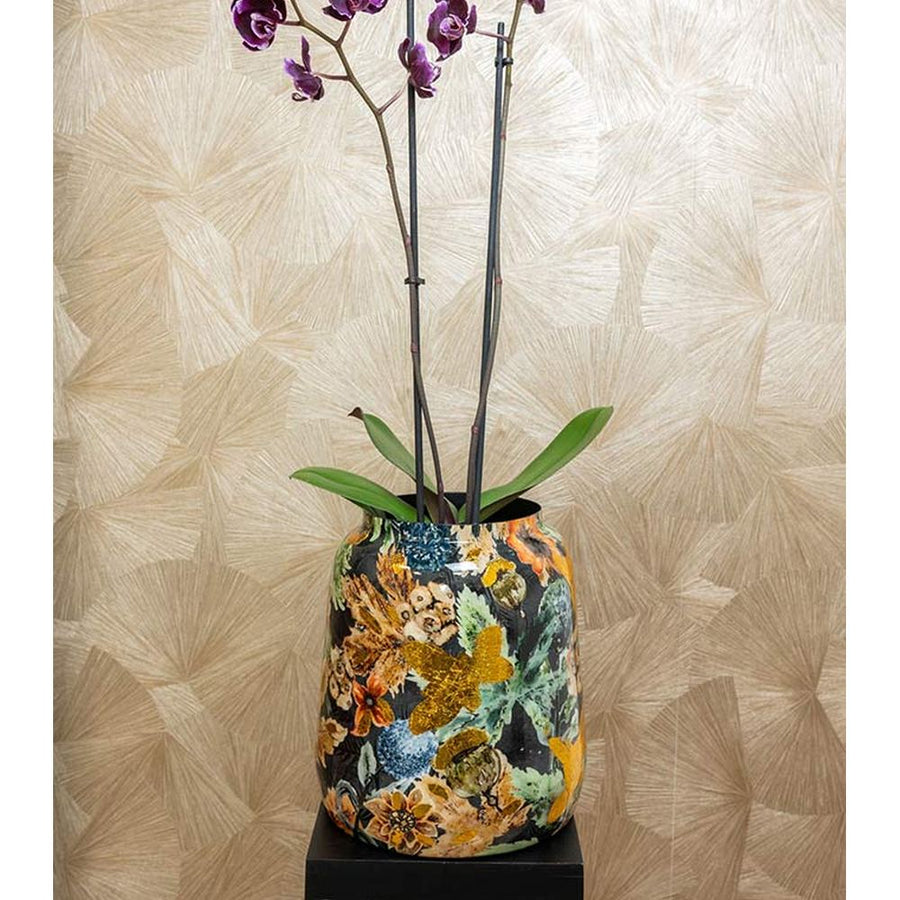 Kézműves fém dizájn kaspó.