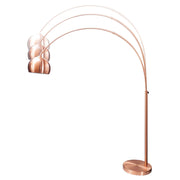 Íves, polírozott részszínű fémből készült design állólámpa.