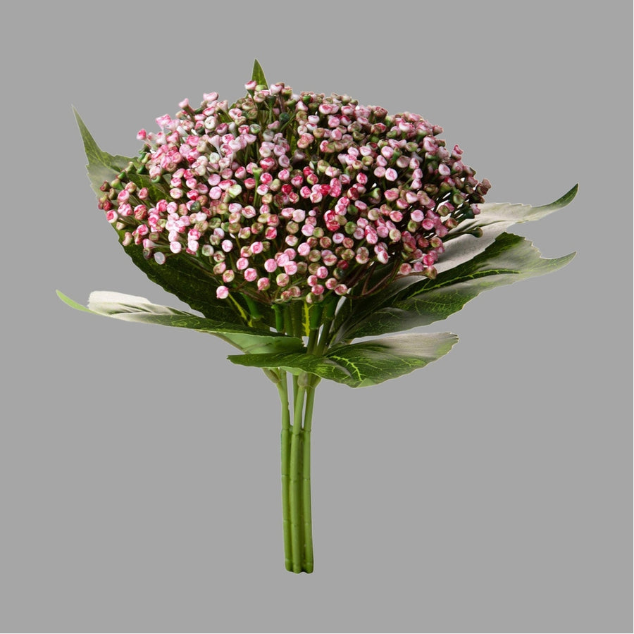 Pink színű, bimbós mű hortenzia csokor.