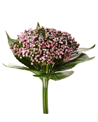 Pink színű, bimbós mű hortenzia csokor.