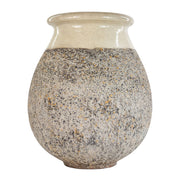 BIOT provence csepp formájú kerámia kaspó 92 cm elefántcsont színű mázas peremmel, antikolt kerámia kaspó