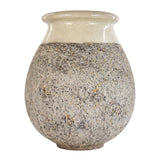 BIOT provence csepp formájú kerámia kaspó 92 cm elefántcsont színű mázas peremmel, antikolt kerámia kaspó