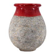 BIOT provence csepp formájú kerámia kaspó 92 cm piros mázas peremmel, mediterrán stílusú nagyméretű kaspó