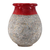 BIOT provence csepp formájú kerámia kaspó 92 cm piros mázas peremmel, mediterrán stílusú nagyméretű kaspó