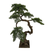 BONSAI mű fenyő bonsai fa 150 cm élethű japán stílusú dekorációs növény teljes nézetben