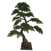 BONSAI óriási mű fenyő bonsai fa 230 cm élethű japán stílusú dekoráció természetes hatású törzzsel