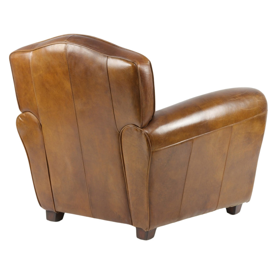 Club Charleston fotel hátulnézetből, valódi marhabőr borítással