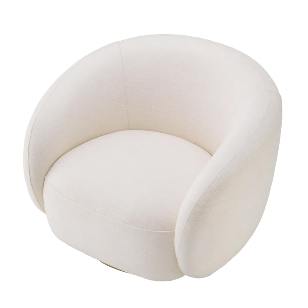 BRICE fehér forgó design fotel