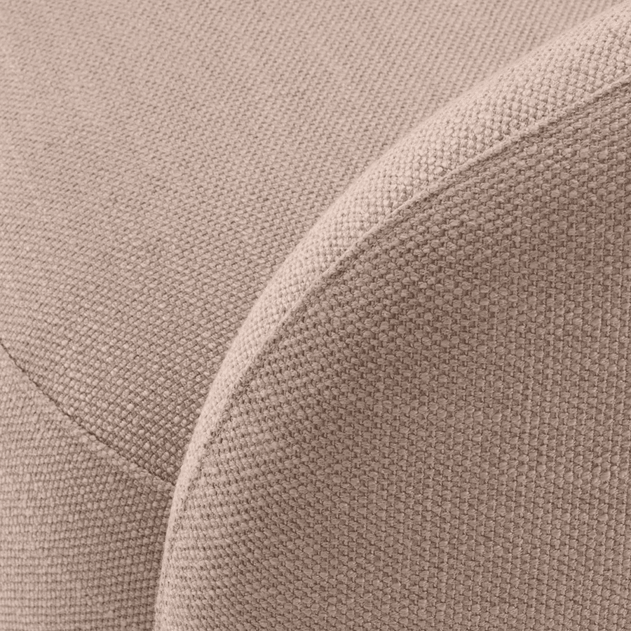 Homokszínű forgó design fotel.