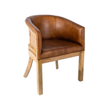 BUFFALO bőr karosszék elölnézetben, barna bőr ülőfelülettel