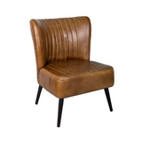 Cadillac bőr klubfotel elölnézet sötétbarna bivalybőr kárpitozással