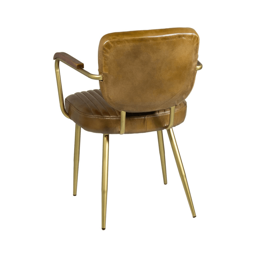 cambridge-konyakbarna-bor-karosszek-moy-606200-2.png – Karosszék hátulnézetből, látható a háttámla és a kecses fém lábak