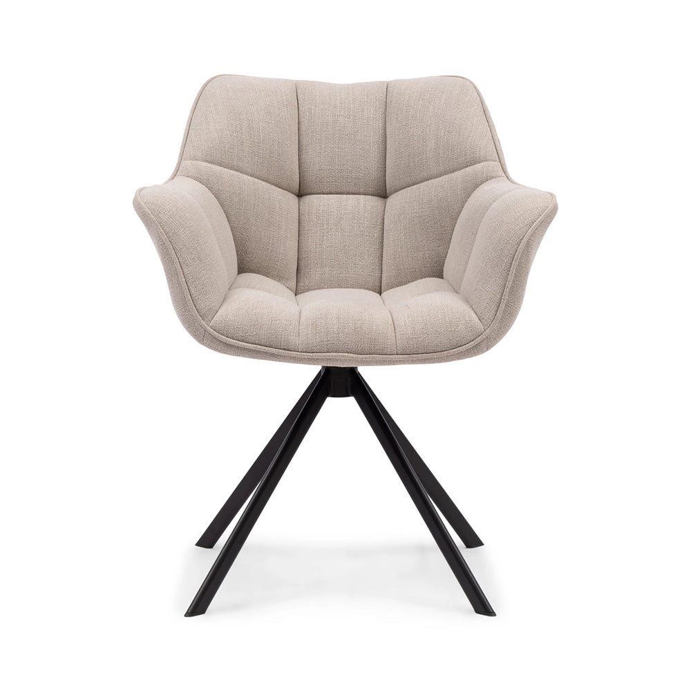 natúr len forgó étkezőfotel elölnézet