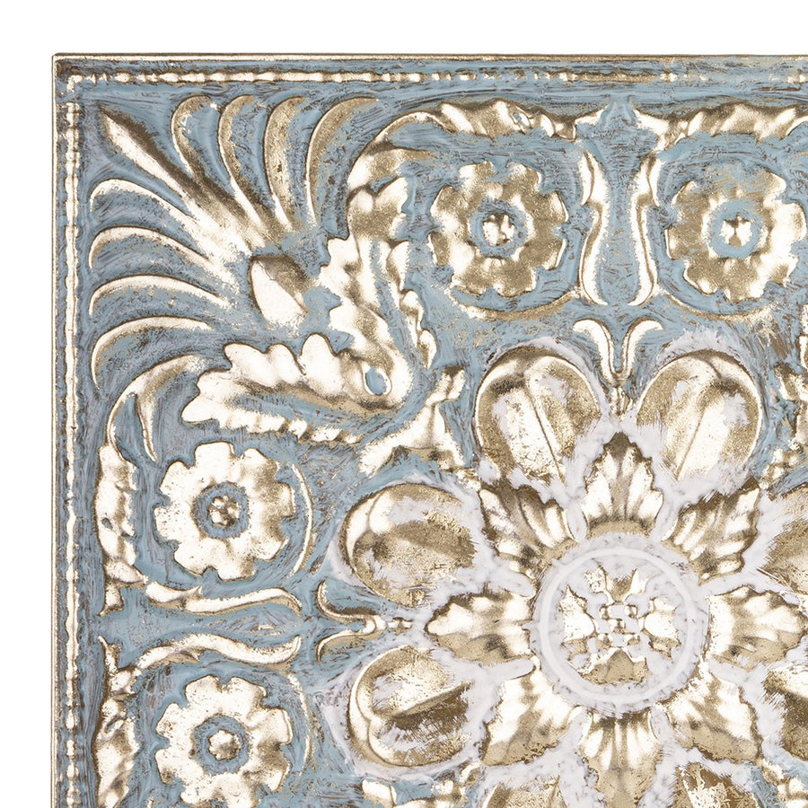 Casa Roma antik fali dekor felső díszített sarokrészlete virág- és levélmotívumokkal.