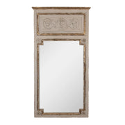 Antik bézs színű, klasszicista díszítésű shabby chic falitükör a Casa Roma kollekcióból.