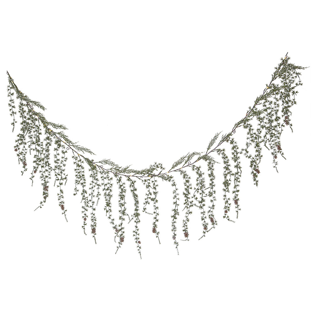 CEDRUS LED-es zöld mű cédrusfenyő girland 170 cm – lelógó ágakkal