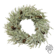 Hamvaszöld színű, mű cédrusfenyő koszorú.