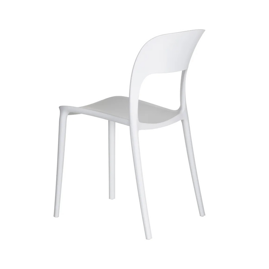 Fehér polipropilén bisztrószék.