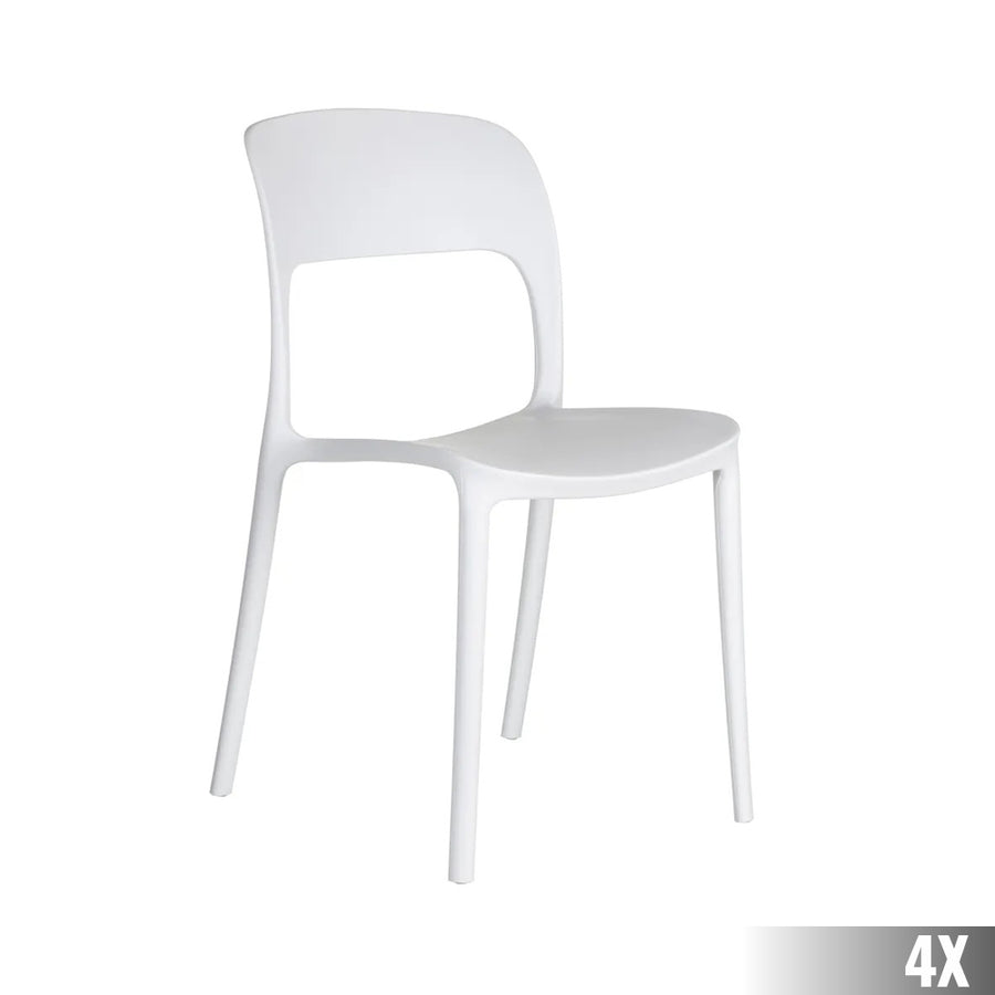 Fehér polipropilén bisztrószék.