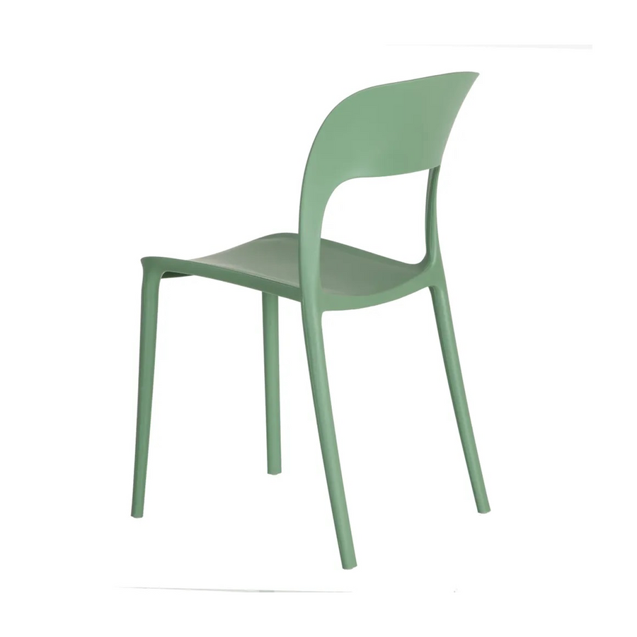 Mentazöld színű polipropilén bisztrószék.