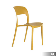 Sárga polipropilén bisztrószék.