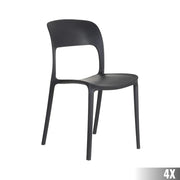 Sötétszürke polipropilén bisztrószék.