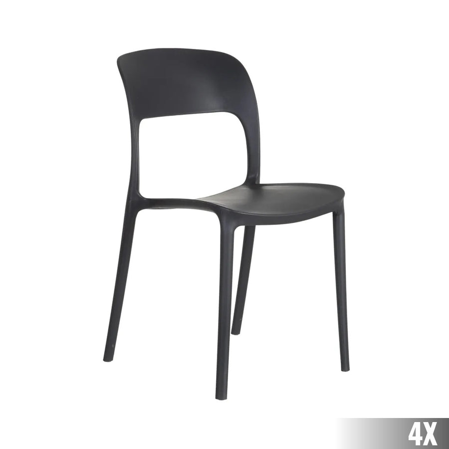 Sötétszürke polipropilén bisztrószék.