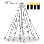 Meleg fehér fényű, 360 LED-es karácsonyfa izzó.