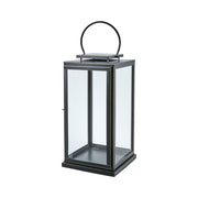 Modern, kortárs stílusú, rozsdamenetes acélból készült, fekete színű lámpás.