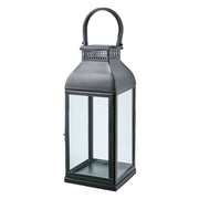 Modern, kortárs stílusú, rozsdamenetes acélból készült, fekete színű lámpás.