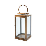 Modern, kortárs stílusú, rozsdamenetes acélból készült, sárgarézszínű lámpás.