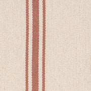 Szövet textúra közelről – terrakotta és törtfehér csíkos kárpit finom szövésben.