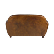 Dohánybarna vintage kanapé hátnézetből, sima bőrfelülettel és letisztult vonalvezetéssel