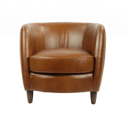 Klasszikus Club Roly bőr klubfotel szemből fotózva