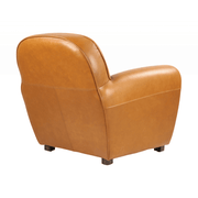 Cserszínű valódi marhabőrrel kárpitozott klubfotel.