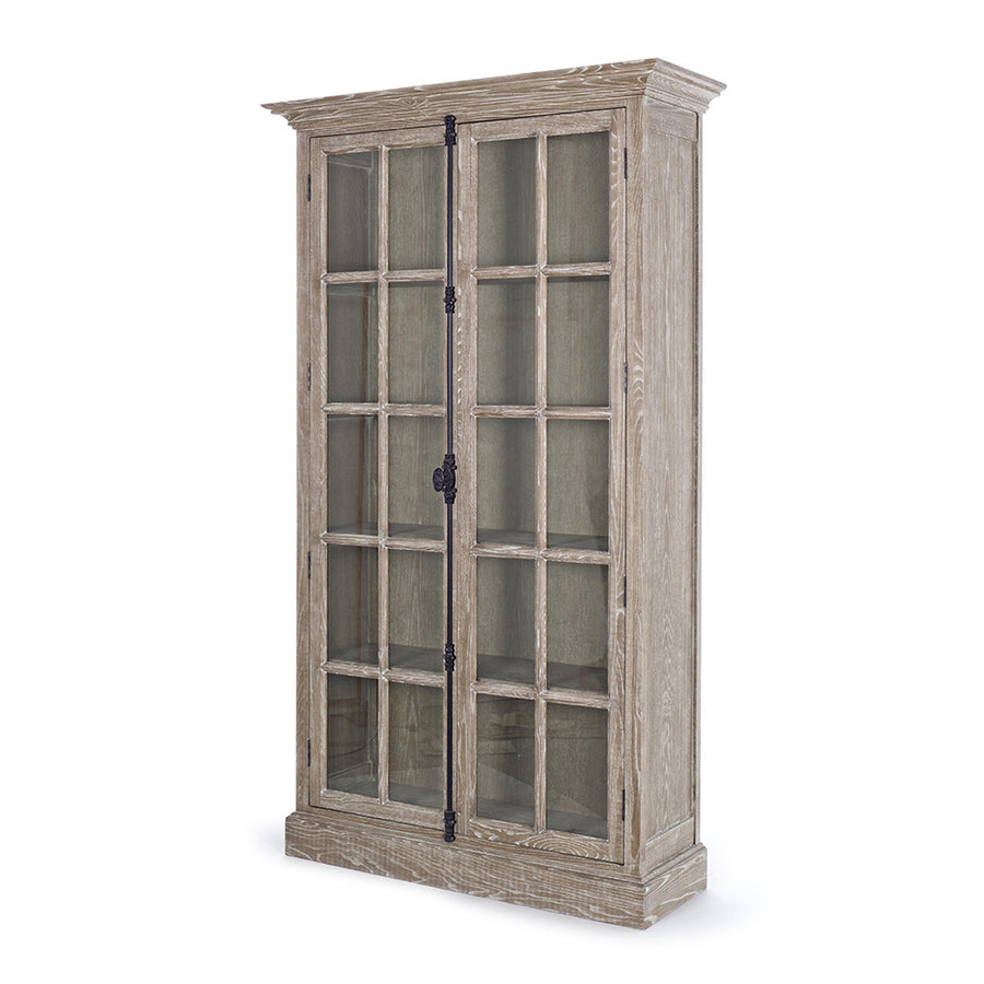 Klasszikus stílusú, kőrisfából készült, 2 ajtós vitrines szekrény.