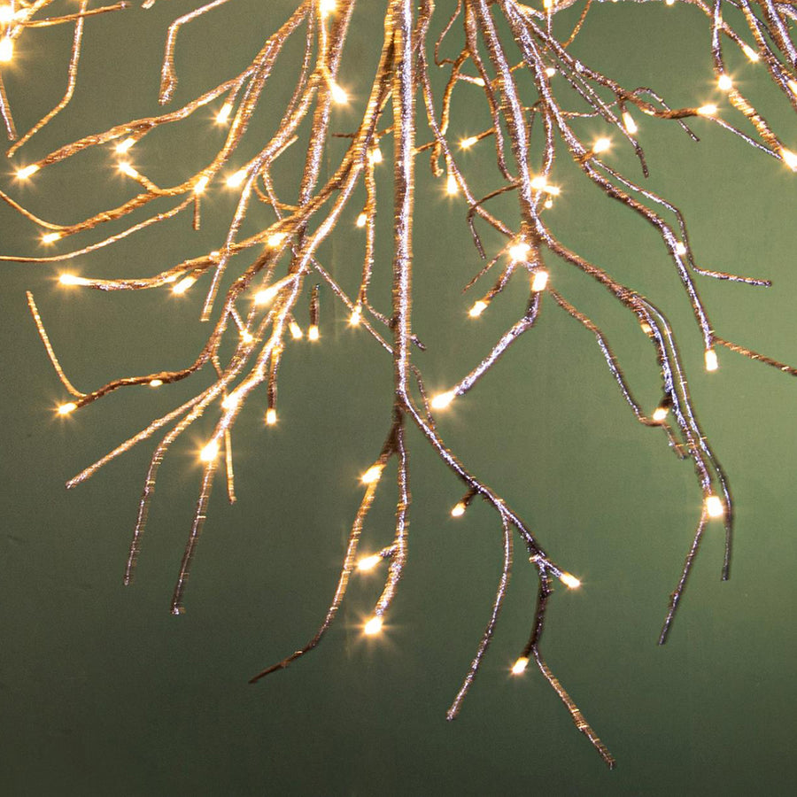 Pezsgőszínű LED-es faág.