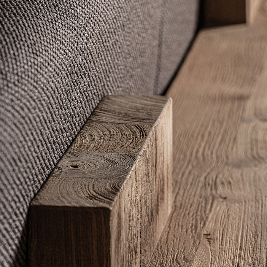 Kortárs teakfa kerti kanapé.