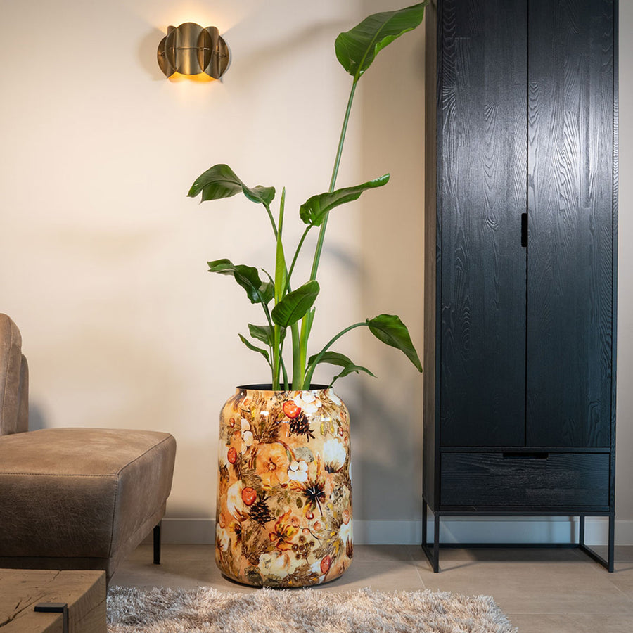 Kézműves fém dizájn kaspó.