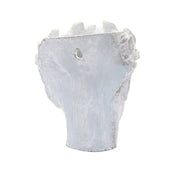 Szürke színű, falra helyezhető női kaspó büszt.