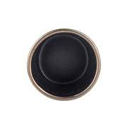 Fekete belsejű, kis méretű kerámia kaspó – letisztult formavilág felülnézetből