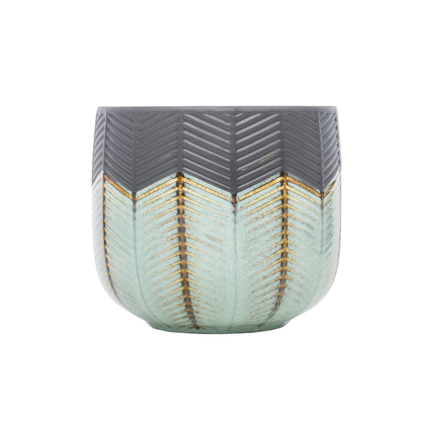 Dalia kollekció kaspó részletgazdag dombormintával és arany szegéllyel