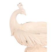 Krémszínű, páva formájú dekor tál.