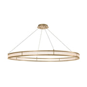 Opálos matt felületű üvegrudakból álló kör formájú dizájn csillár.