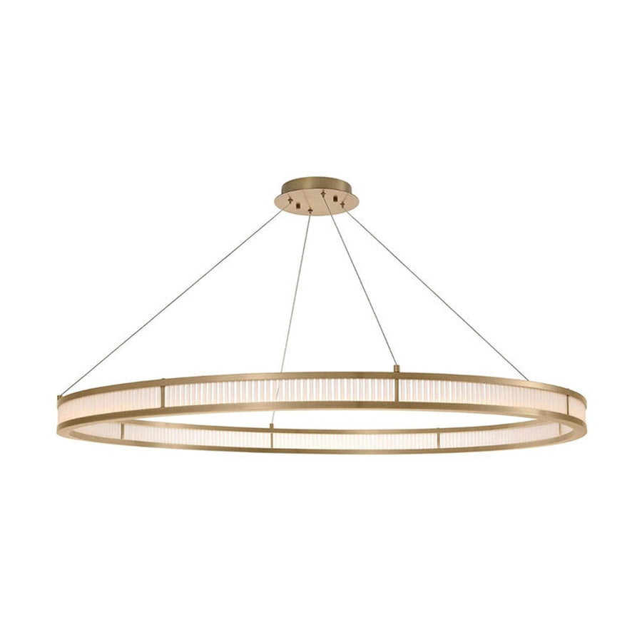 Opálos matt felületű üvegrudakból álló kör formájú dizájn csillár.