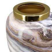 Fémből készült, márvány mintás kézműves design váza.