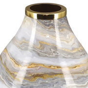 Fémből készült, márvány mintás kézműves design váza.