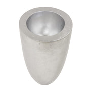 Fémes fényű, ezüstszínű dizájn kaspó.